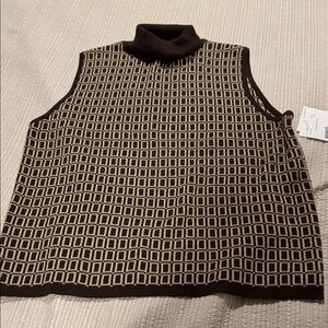 Liz Claiborne Men's Black and Tan Turtleneck Sweater